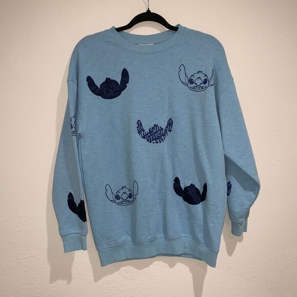 Disney Tops - Disney stitch blue Applique sweatshirt size small in excellent condition